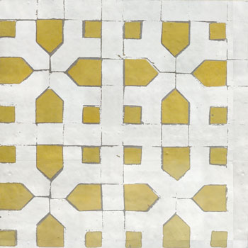 Mosaic House Moroccan tile Nejarine 18-26 Yellow Polar White  cement, encaustic, field, pattern, star 